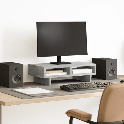  Stalak za monitor siva boja betona 50x27x15 cm drveni Cijene
