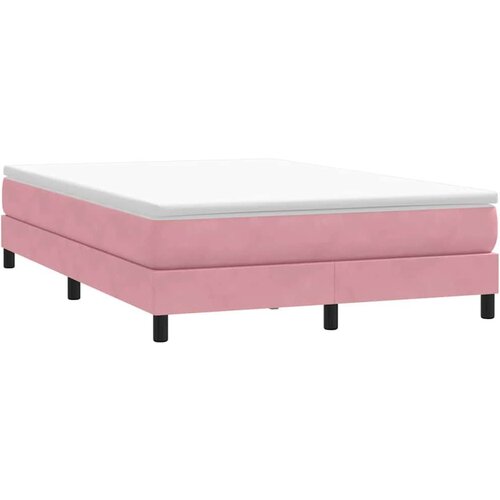 Box Spring krevet bez madraca ružičasti 140x210 cm samt Slike