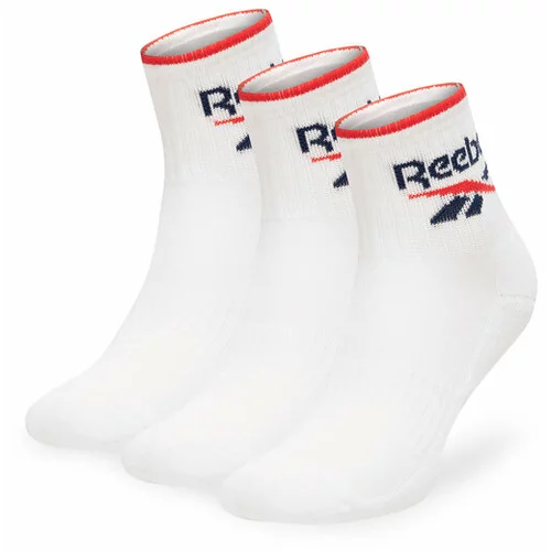 Reebok Set 3 parov unisex visokih nogavic R0362-SS24 (3-pack) Bela