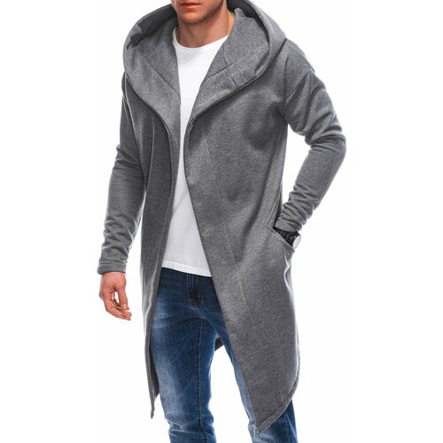 Ombre Men's asymmetrical unbuttoned hooded sweatshirt OM-SSZP-0112 Slike
