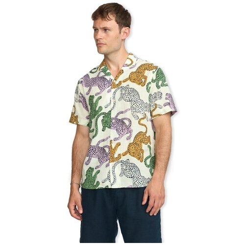 Rvlt Revolution Srajce z dolgimi rokavi Short Sleeved Cuban Shirt 3171 - Multi Večbarvna Slike