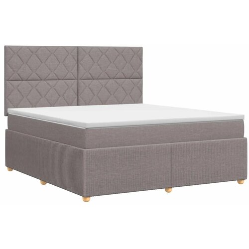  Boxspring krevet s madracem Sivosmeđa 180 x 200 cm Tkanina - Sivosmeđa 180 x 200 cm Dizajn s rombovima Cijene