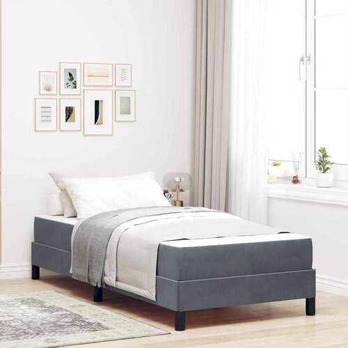 vidaXL Postelja boxspring z vzmetnico Temno siva 100 x 200 cm Žamet Cene