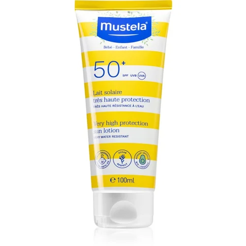 Mustela Bébé Family Very High Protection Sun Lotion vodootporno proizvod za zaštitu od sunca za tijelo za sve vrste kože 100 ml