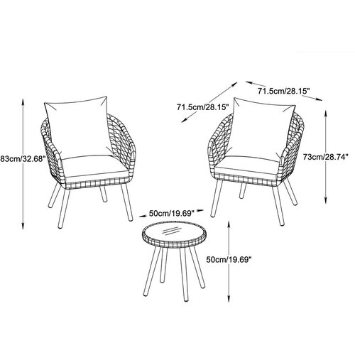 Unique Furniture Svijetlo siva vrtna garnitura Bistro &amp;ndash; Slike