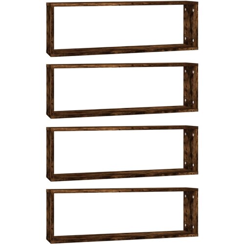Maison Chic 4 kosi Stenske kockaste police - Stenske Police - Viseče police dim. hrast 80x15x26,5cm inž. les, (21793513) Slike