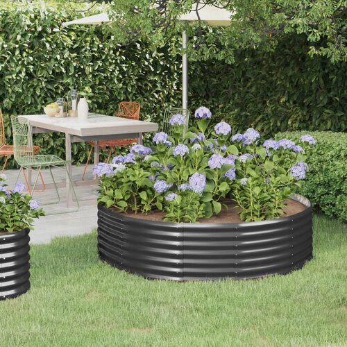 VidaXL Vrtna sadilica od čelika obloženog prahom 140x140x36cm antracit Slike
