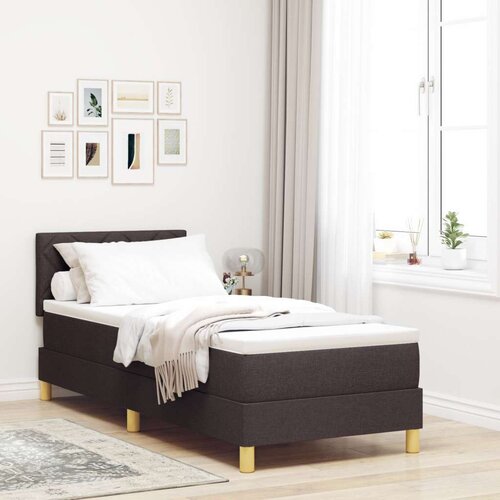 VidaXL Box Spring krevet s madracem Tamnosmeđi 80x200 cm Tkanina Slike