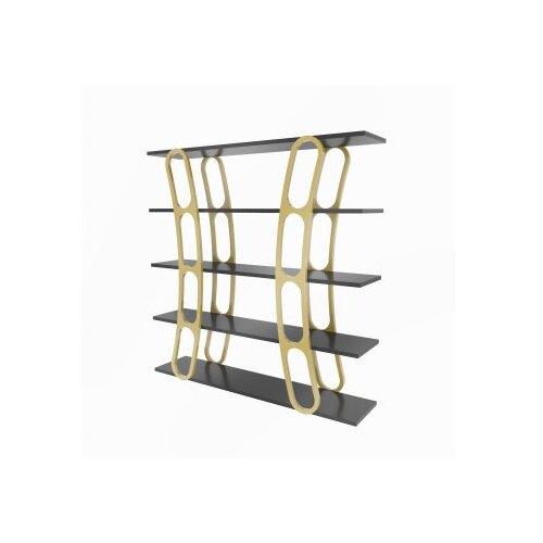 Hanah home polica za knjige adar - black, gold blackgold bookshelf Slike