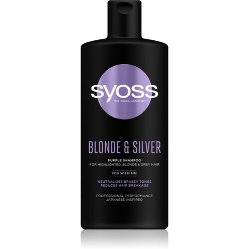 Syoss Blonde &amp;amp; Silver ljubičasti &amp;scaron;ampon za plavu i sijedu kosu 440 ml Slike