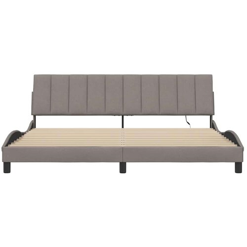  Okvir za krevet bez madraca smeđesivi 200x200 cm od tkanine - Sivo-smeđa 200 x 200 cm Slike