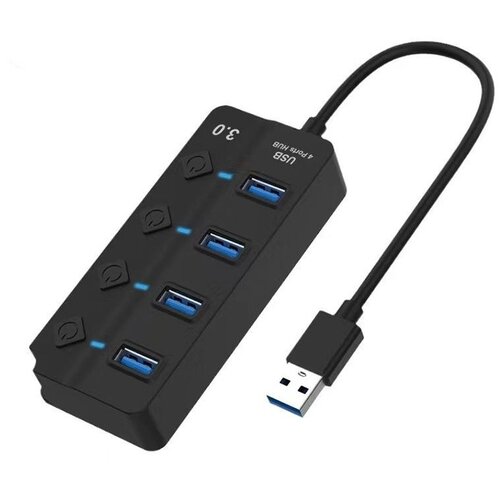 INF 4-Portni USB 3.0 Hub z Individualnimi Stikali in LED Indikatorji, (5000129835) Cene