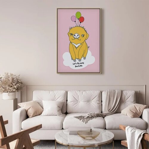  Slika - Soaring Pig (1 Part) Vertical 60x90 U prirodnom drvenom okviru Slike