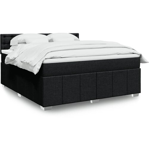 vidaXL Krevet s oprugama i madracem crni 180x200 cm od tkanine Cijene