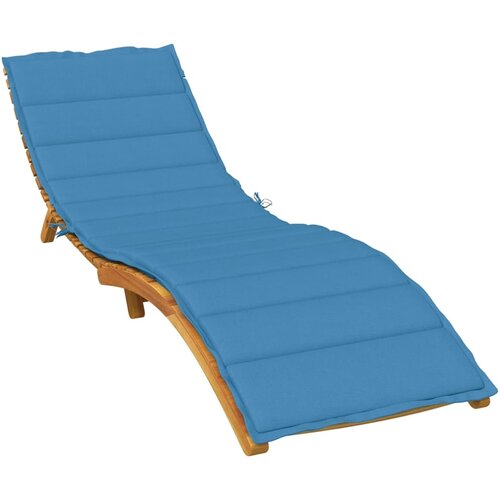  Jastuk za ležaljku pro&amp;scaron;arani plavi 200 x 60 x 4 cm od tkanine Slike