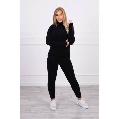 Kesi Two-piece set of alpaca sweaters black Slike