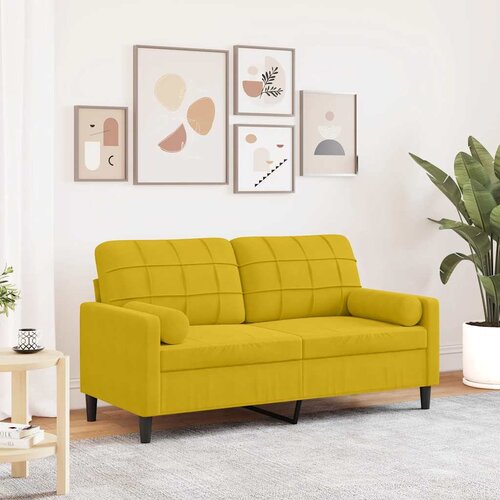 vidaXL Dvosjed s ukrasnim jastucima žuti 140 cm bar&scaron;unasti Cijene