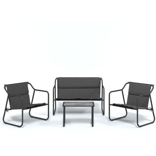 Maison Chic Seti vrtnega pohi&amp;scaron;tva - Vrtna garnitura - Vrtni pohi&amp;scaron;tvo set 4-delna z blazinami antracit jeklo, (21818095) Slike