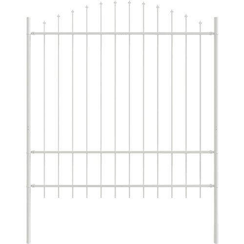  Vrtna Ograda 7 pcs Bijelo 170 x 215 cm Čelik s prahom premazan Slike