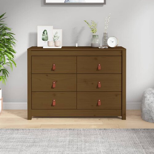 VidaXL Bočni ormarić boja meda 100 x 40 x 72 cm od masivne borovine Slike