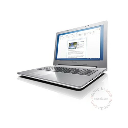 Lenovo IdeaPad Z50-70 (White) Core i5-4210U 1.7-2.7GHz/4MB 8GB DDR3 Hybrid-1TB+8GB SSHD 15.6'' FHD (1920x1080) LED Glossy 1.0MP DVDRW NVIDIA-GF-GT840M/2GB DOS Metal, 59441168 laptop Slike
