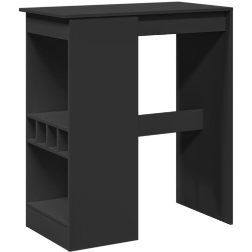 vidaXL Barska miza s policami črna 90x47,5x103,5 cm inženirski les Cene