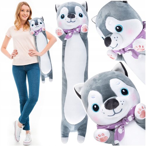  Plišasti podporni valj in blazina 70 cm kuža siv Cene