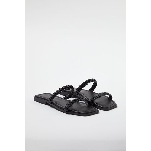 Trendyol Black Knitted Banded Flat Women&amp;#039;s Slippers Slike