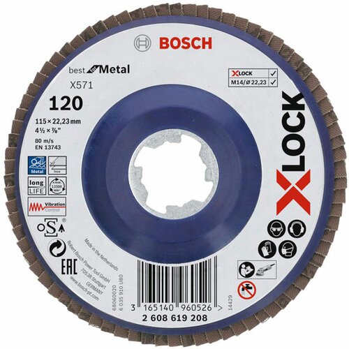 Bosch x-lock flap disk x571 bfm g120 115 ravna (2608619208) Slike