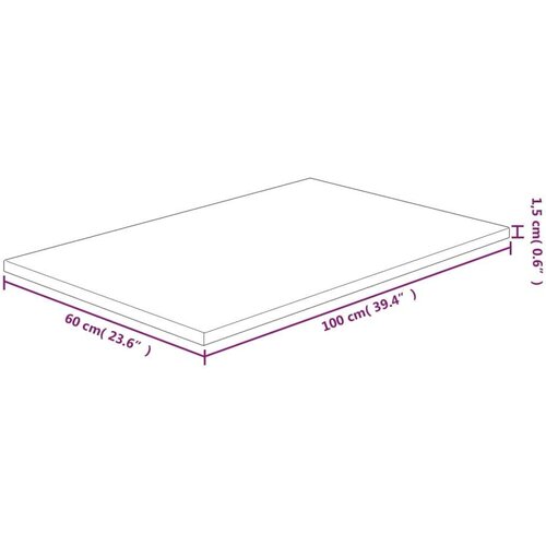 vidaXL Kopalni&scaron;ki pult 100x60x1,5 cm neobdelana trdna hrastovina Cene