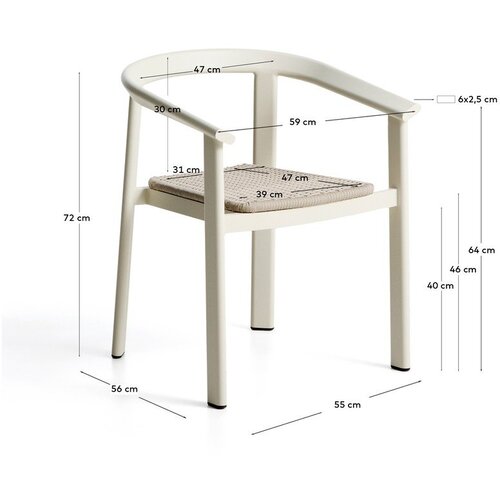 Kave Home Krem vrtna stolica Erice &amp;ndash; Slike