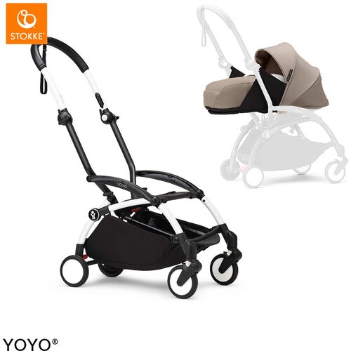 Stokke Ogrodje vozička white frame 0+ newborn pack Yoyo® taupe Cene
