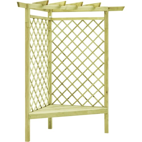  Kutna pergola s klupom 130 x 130 x 197 cm impregnirana borovina Cijene