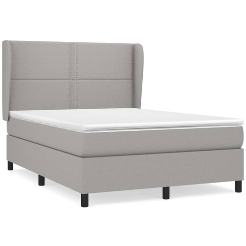 Maison Chic Box spring posteljni - Vzmetna postelja z vzmetnico svetlo siv 140x190 cm blago SL13410, (21902776) Cene