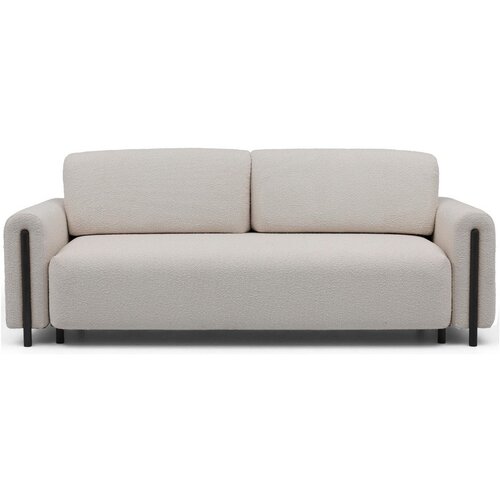 ELTAP Sivo-bež sklopiva/s prostorom za odlaganje sofa od bouclé tkanine 244 cm Arcadova – Cene