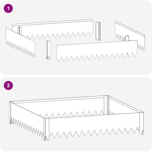  Ograda oko Travnjaka 4 pcs 100 x 100 x 20 cm Čelik Srebrna Slike