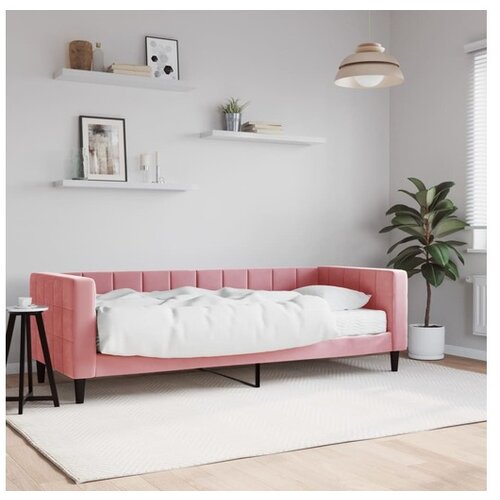 VidaXL Dnevna postelja z vzmetnico roza 80x200 cm žamet Slike