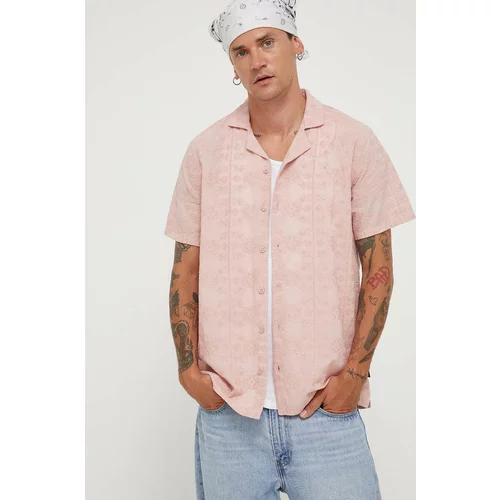 Hollister Co. Bombažna srajca moška, roza barva