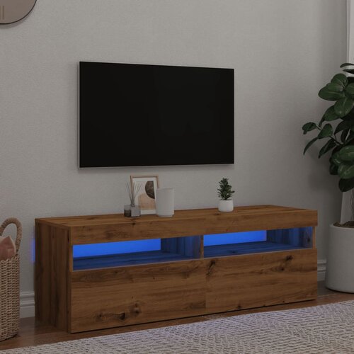 vidaXL TV omarica z LED artisan hrast 120x35x40 cm inženirski les Cene