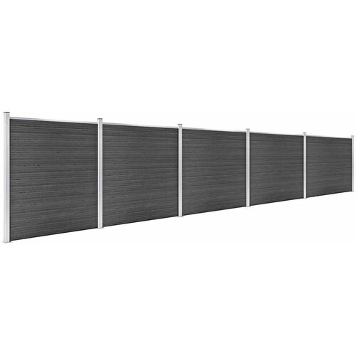  Set panela za ogradu WPC 872 x 186 cm crni Slike