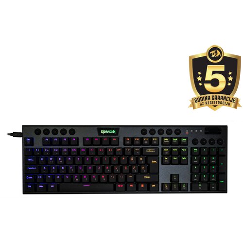 Redragon Horus K619 RGB žična mehanska tipkovnica z rdečimi stikali in slovenskimi znaki Cene