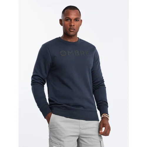 Ombre Classic men's sweatshirt with inscription - navy blue