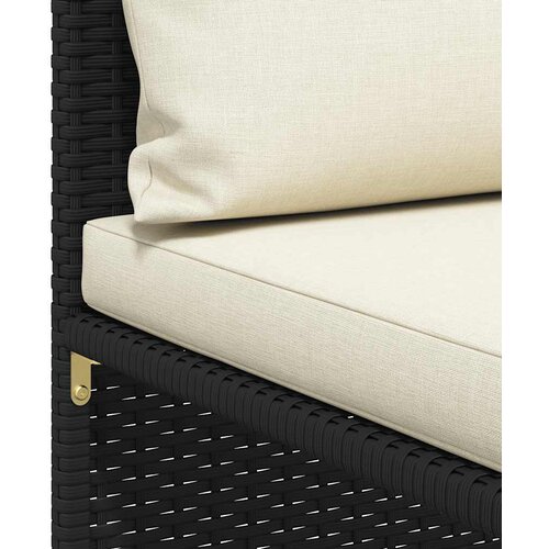  3-dijelni vrtni set sofa od poliratana s jastucima crni Slike