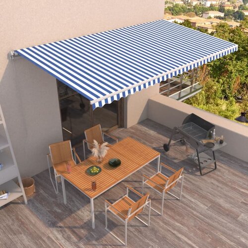 Tenda na ručno uvlačenje 600 x 350 cm plavo-bijela Cijene