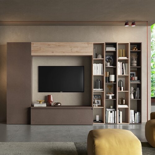 LC Mobili Sodobna TV stena z knji�no polico 305x186 cm INFINITY 2.0 900010-BRK Cene