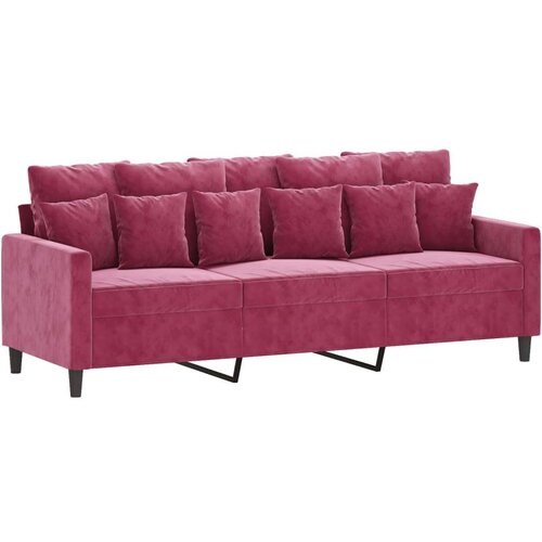  3-dijelni set sofa s jastucima crvena boja vina bar&amp;scaron;unasti Slike