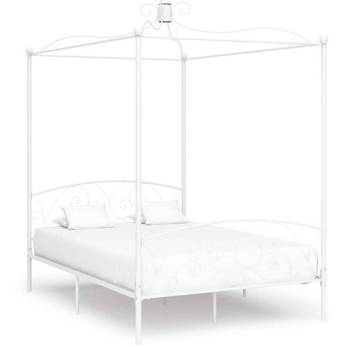  Okvir za krevet s nadstre&scaron;nicom bijeli metalni 140 x 200 cm Cijene
