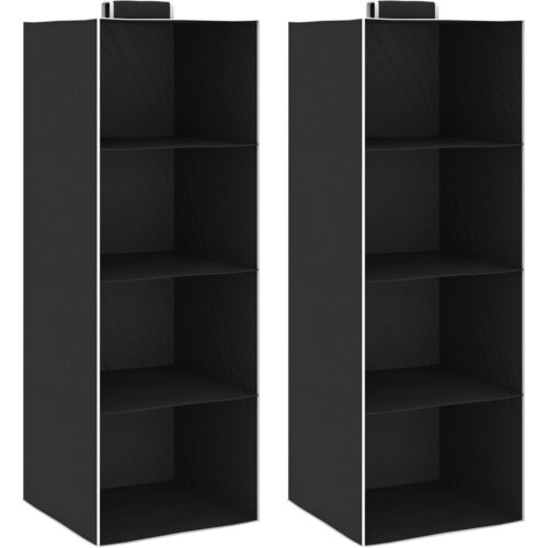 VidaXL Viseč organizator za omaro 2 kosa s 4 policami blago Slike