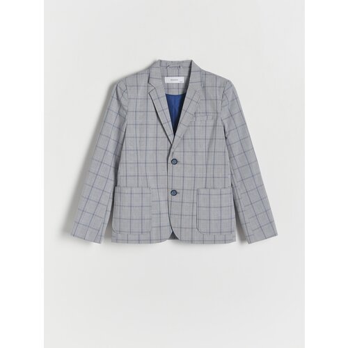 Reserved - Elegantan karirani sako - steel blue Slike