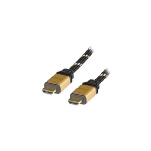Roline HDMI priključni kabel HDMI A utikač 3.00 m crna, zlatna 11.04.5563 dvostruko za&amp;scaron;tićen, pozlaćeni kontakti HDMI ka Slike